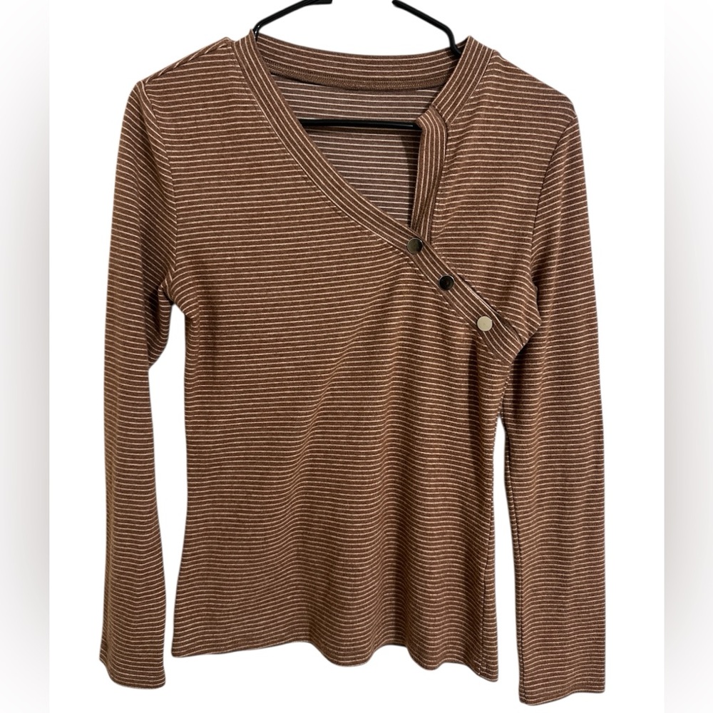 Striped Brown Women's Blouse